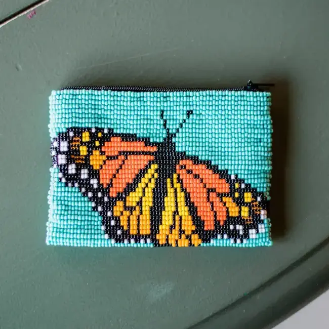 Butterfly Beaded Coin Purse