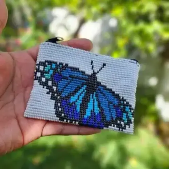 Butterfly Beaded Coin Purse