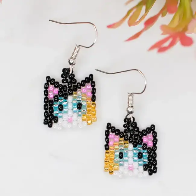 Cat Beaded Earrings