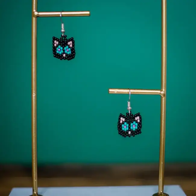Cat Beaded Earrings