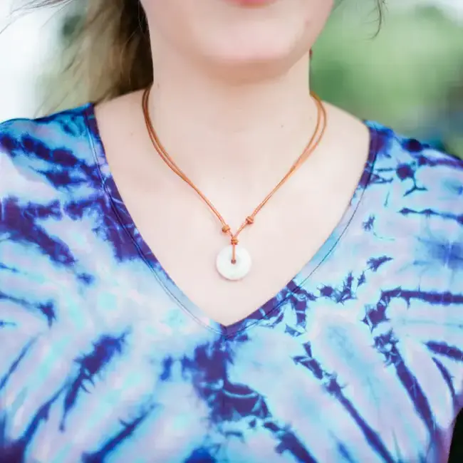 Leather Jade Karma Necklace