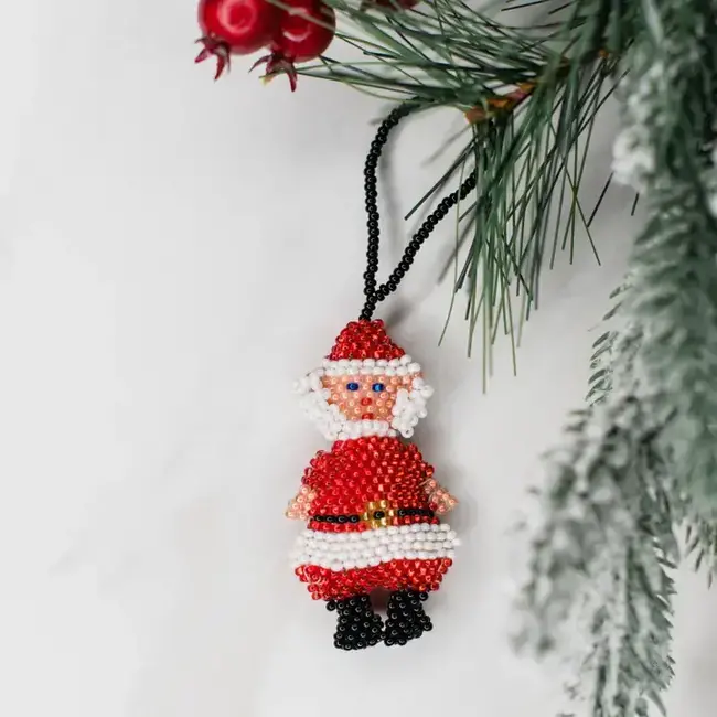 Beaded Santa Ornament - Large