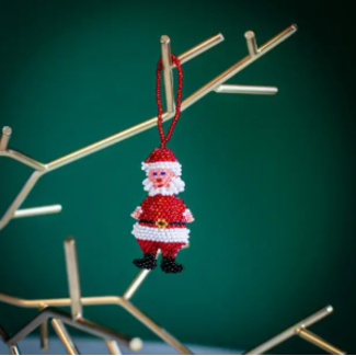 Guatemala Beaded Santa Ornament - Large