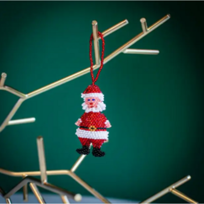 Beaded Santa Ornament - Large