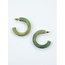 India Jade Green Resin Hoop Earrings
