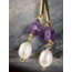 Earrings  - Linear Amethyst Stone