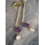 Linear Amethyst Stone Earrings