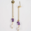 India Linear Amethyst Stone Earrings