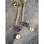 Linear Amethyst Stone Earrings