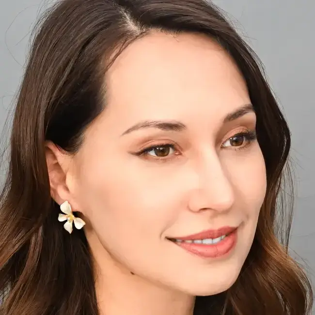 Hope in Bloom Flower Earrings in Tuscan Tan