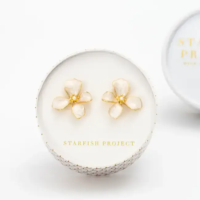 Hope in Bloom Flower Earrings in Tuscan Tan