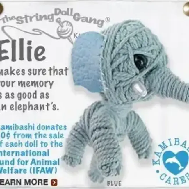 String Doll Keychain - Ellie the Elephant