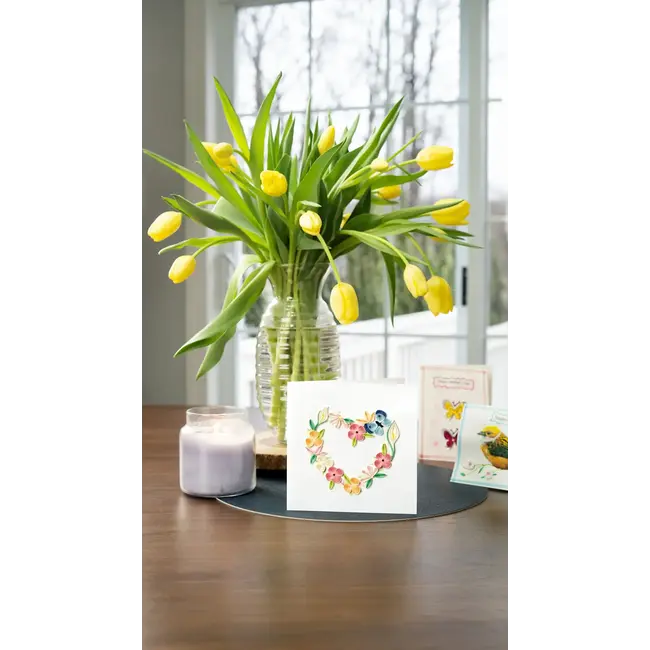 Quilling Card - Floral Heart Wreath