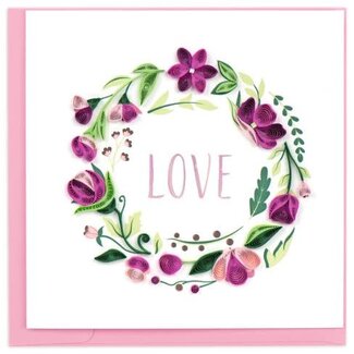 Vietnam Quilling Card - Love Floral Wreath