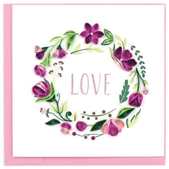 Quilling Card - Love Floral Wreath