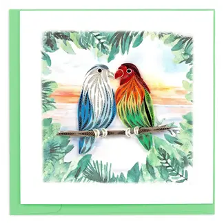 Vietnam Quilling Card - Pair of Lovebirds
