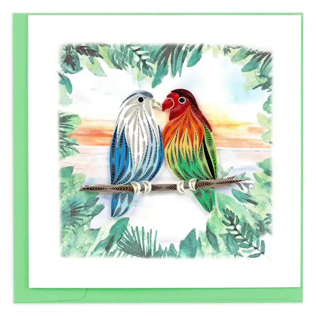 Quilling Card - Pair of Lovebirds