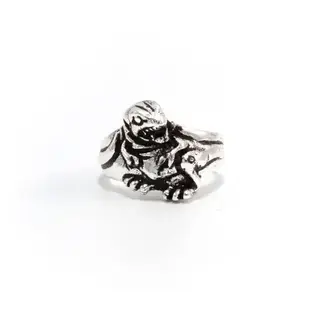India Adjustable Silver-Plated Dino Statement Ring