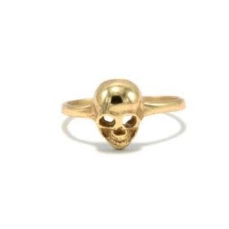 India Ring Adjustable - Recycled Brass Skull