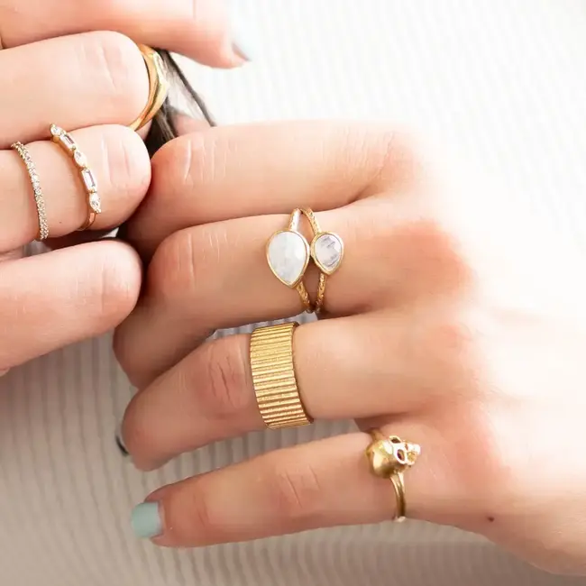 Ring Adjustable - Recycled Brass Skull