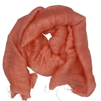 Vietnam Handspun Silk Scarf - Peachy Pink