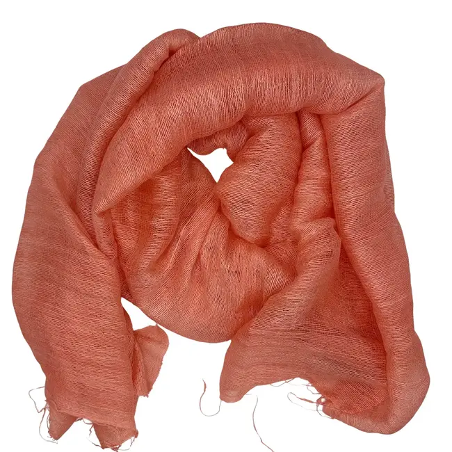 Handspun Silk Scarf - Peachy Pink