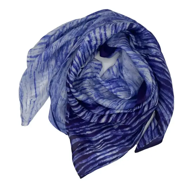 Luxe Silk Dyed Scarf - Blue