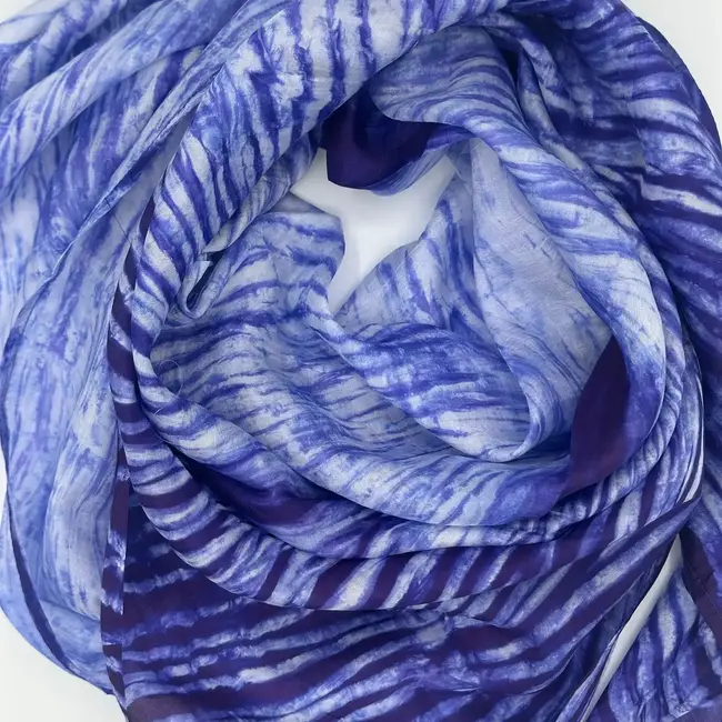 Luxe Silk Dyed Scarf - Blue