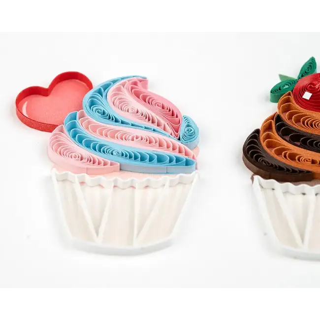Quilling Card - Birthday Cupcake Trio