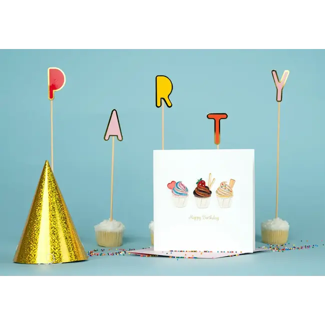Quilling Card - Birthday Cupcake Trio