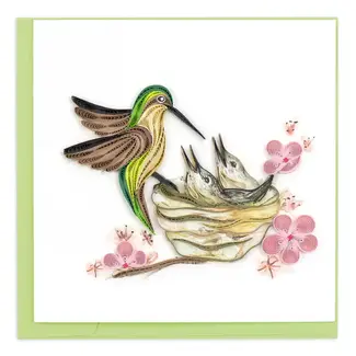Vietnam Quilling Card - Hummingbird & Babies