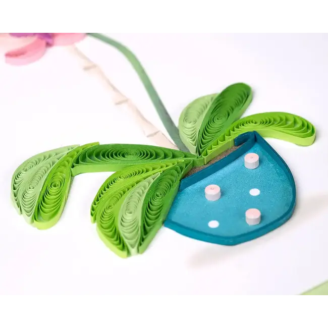 Quilling Card - Thank You Potted Orchid