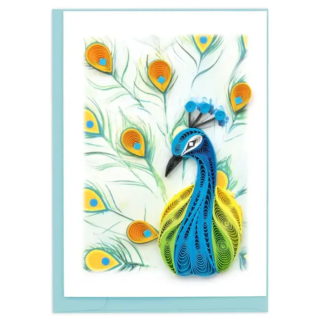 Mini Quilling Card - Peacock