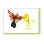 Vietnam Quilling Card Mini - Hummingbird & Yellow Flowers