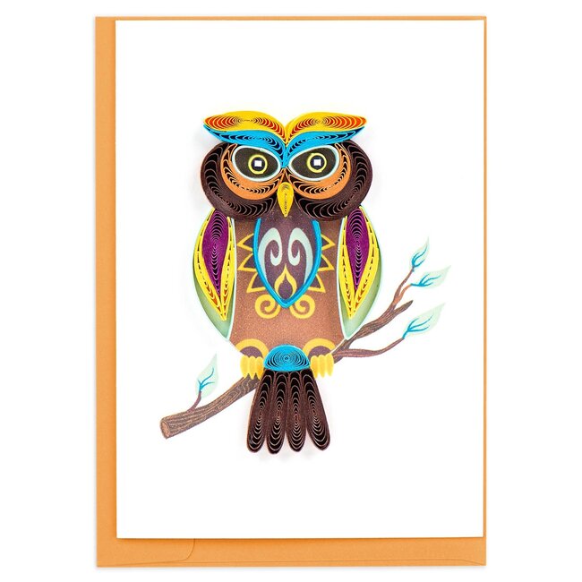 Mini Quilling Card -  Decorative Owl