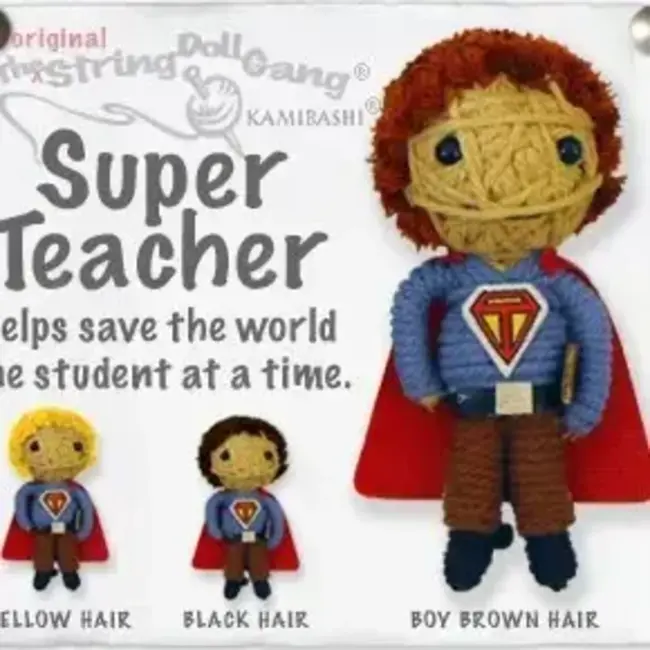 String Doll Keychain - Super Teacher (short hair)