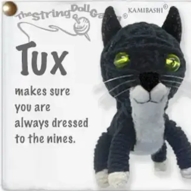 String Doll Keychain - Tux the Tuxedo Cat