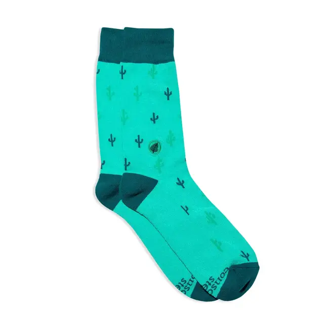 Conscious Step Crew Socks That Protect Tropical Rainforests - Green Cacti
