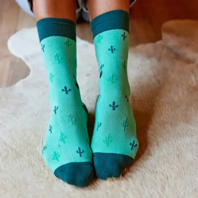 Conscious Step Crew Socks That Protect Tropical Rainforests - Green Cacti