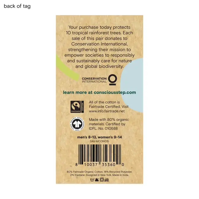 Conscious Step Crew Socks That Protect Tropical Rainforests - Green Cacti