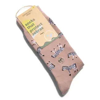 India Conscious Step Crew Socks that Protect Zebras