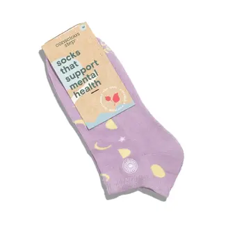 India Conscious Step Ankle Socks that Support Mental Health - Purple Moons