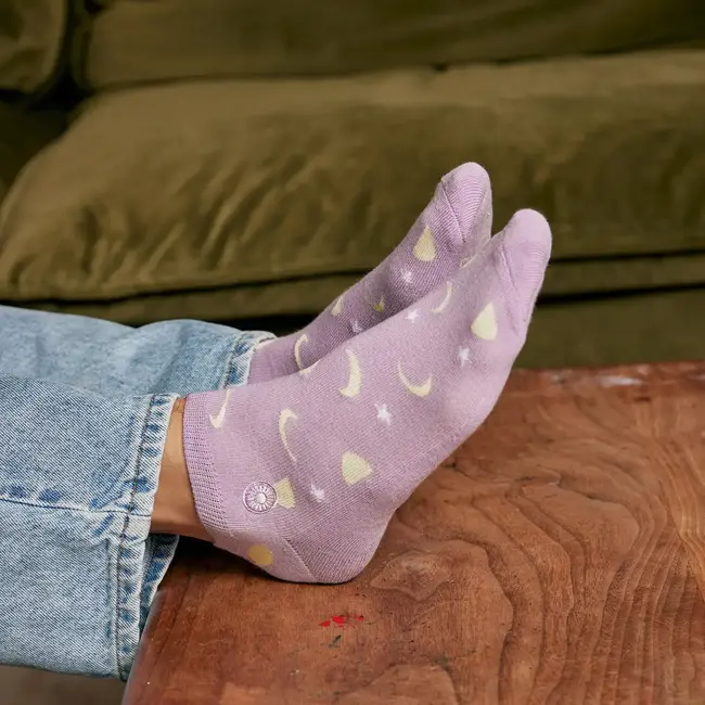 Conscious Step Ankle Socks that Support Mental Health - Purple Moons