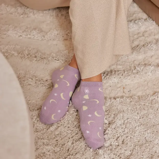 Conscious Step Ankle Socks that Support Mental Health - Purple Moons