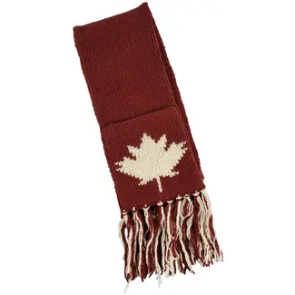 Nepal Maple Ice Pocket Hand Warmer Scarf - Burgundy