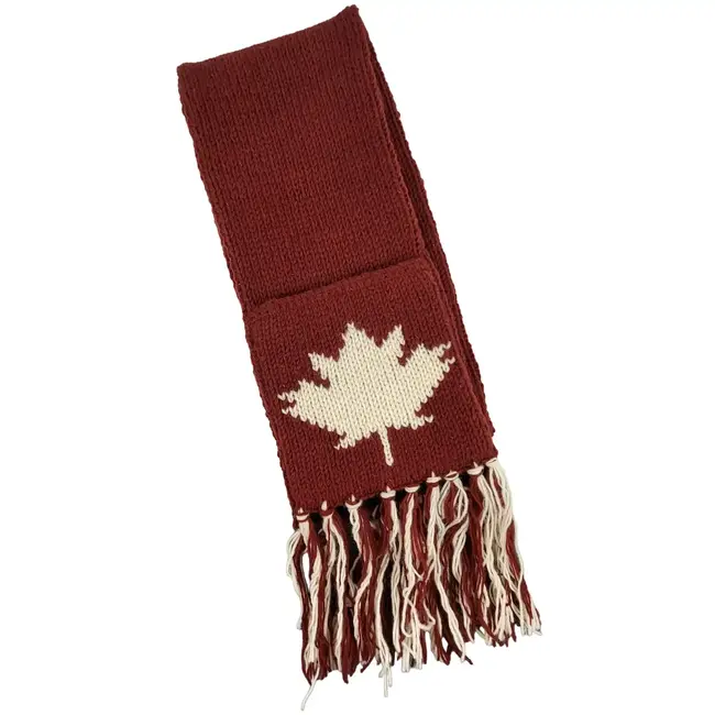 Maple Ice Pocket Hand Warmer Scarf - Burgundy