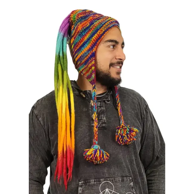 Rainbow Rasta Hat
