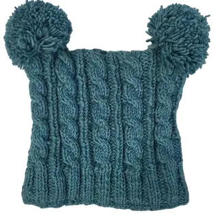 Nepal Heelah Double Pompom Hat - Teal