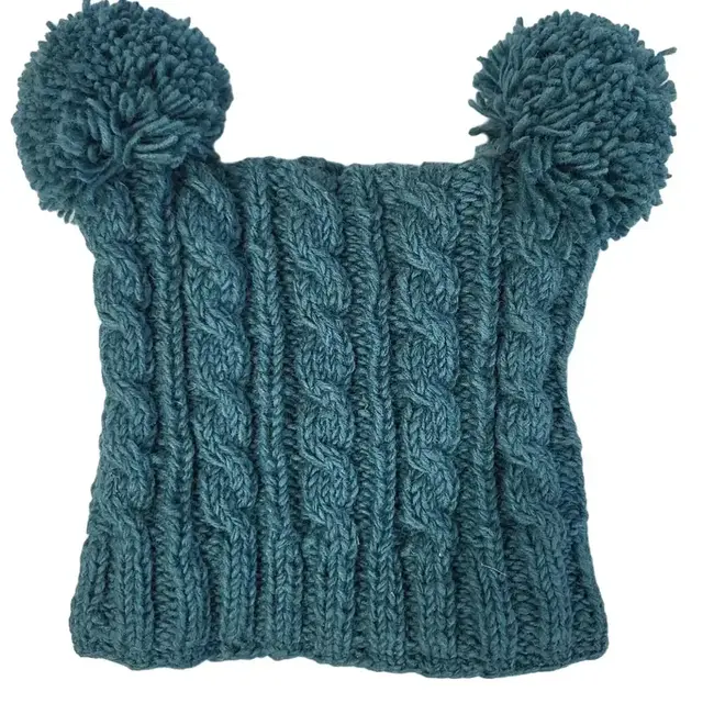 Heelah Double Pompom Hat - Teal