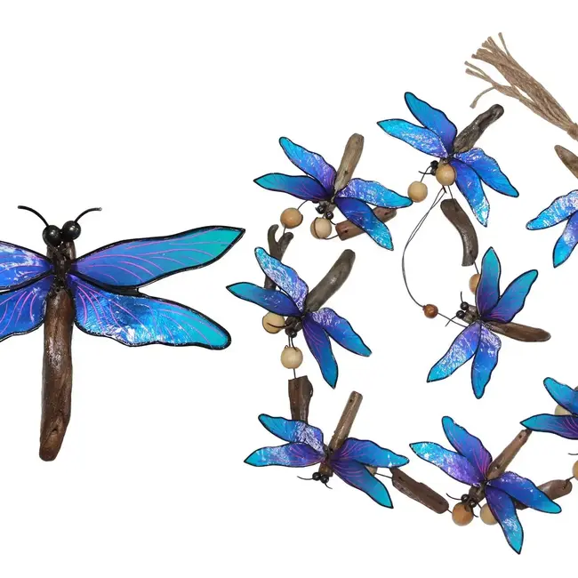 Dragonfly Driftwood Capiz Garland